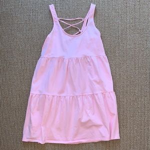 ASOS pink sundress with lace back